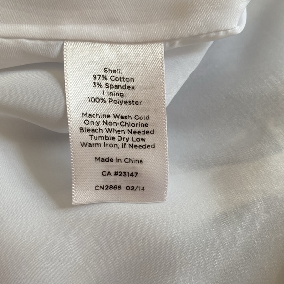 Talbots Cotton White Blue Cocktail Glasses Pencil Skirt Sz 4 - Picture 6 of 6